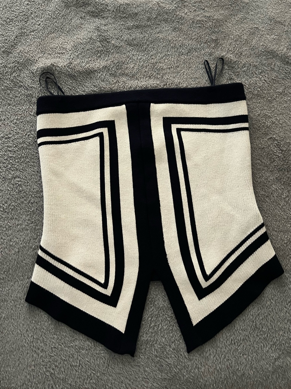 Caroline Constas Black & White Geometric Knit Skort